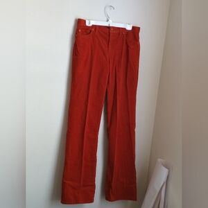 Talbots Jeans Women 8L Orange Straight Leg Academia Versatile Preppy Corduroy